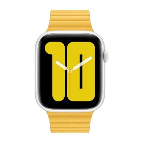 Apple Loop Cinturino a maglie in pelle per Apple Watch 42mm 44mm 45mm 49mm Meyer Lemon