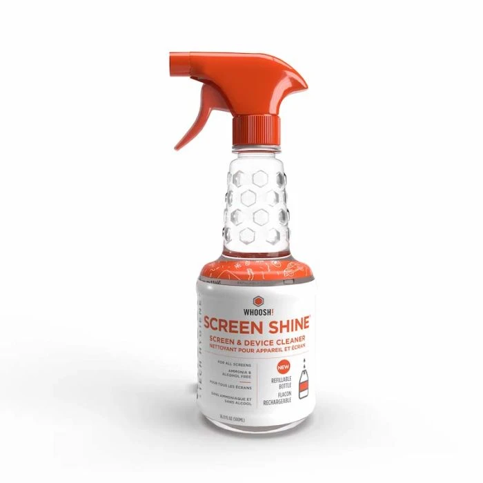 Kit Detergente WHOOSH! Per Schermi Da 500 Ml – Con Panno In Microfibra 35x35, Formula Senza Alcol, Ricaricabile