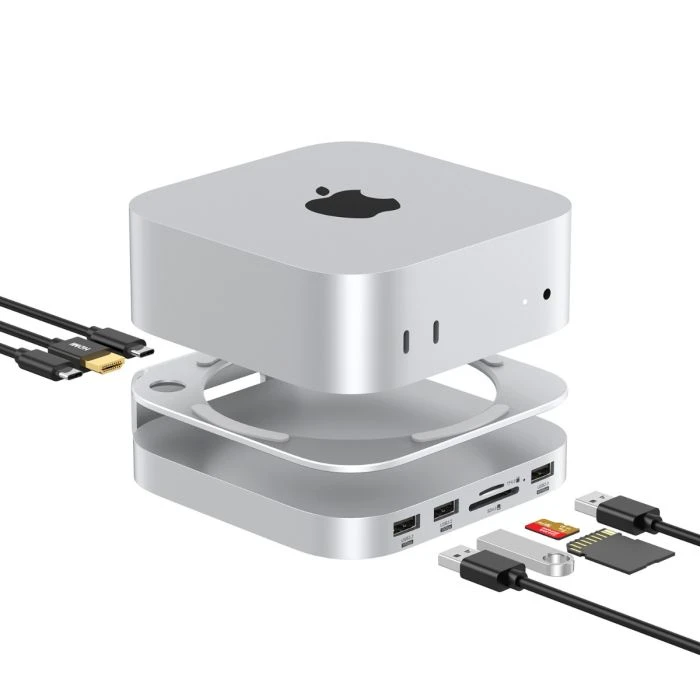 Supporto Sotto Scrivania Per Mac Mini M4/M4 Pro - In Alluminio Nero, Con Raffreddamento E Fissaggio A Vite