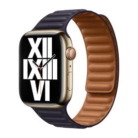 Apple Leather Link - Cinturino in pelle Apple Watch 38mm / 40mm / 41mm / 42mm - S/M - Ink