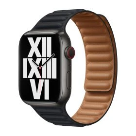 Apple Leather Link - Cinturino in pelle Apple Watch 38mm / 40mm / 41mm / 42mm - S/M - Midnight