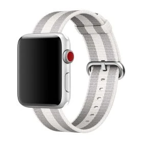Apple Woven Nylon - Cinturino per Apple Watch 38mm / 40mm / 41mm / 42mm - White Stripe