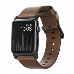 Nomad - Cinturino moderno in pelle per Apple Watch 42mm / 44mm / 45mm / 49mm - Marrone / Nero