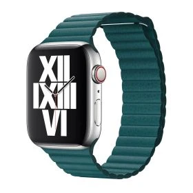 Apple Loop - Cinturino a maglie in pelle per Apple Watch - 42mm / 44mm /45mm / 49mm - Peacock