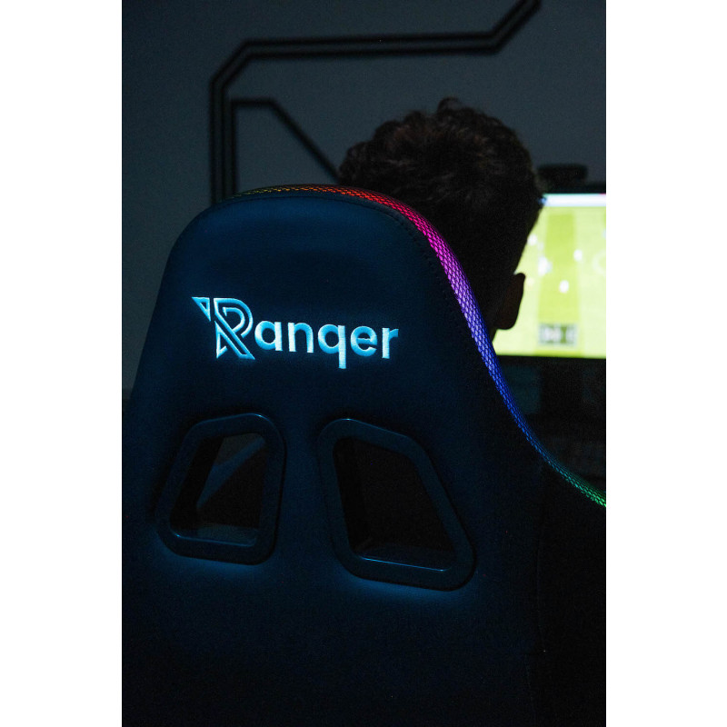Ranqer Halo - Sedia da gaming con LED RGB - Nera