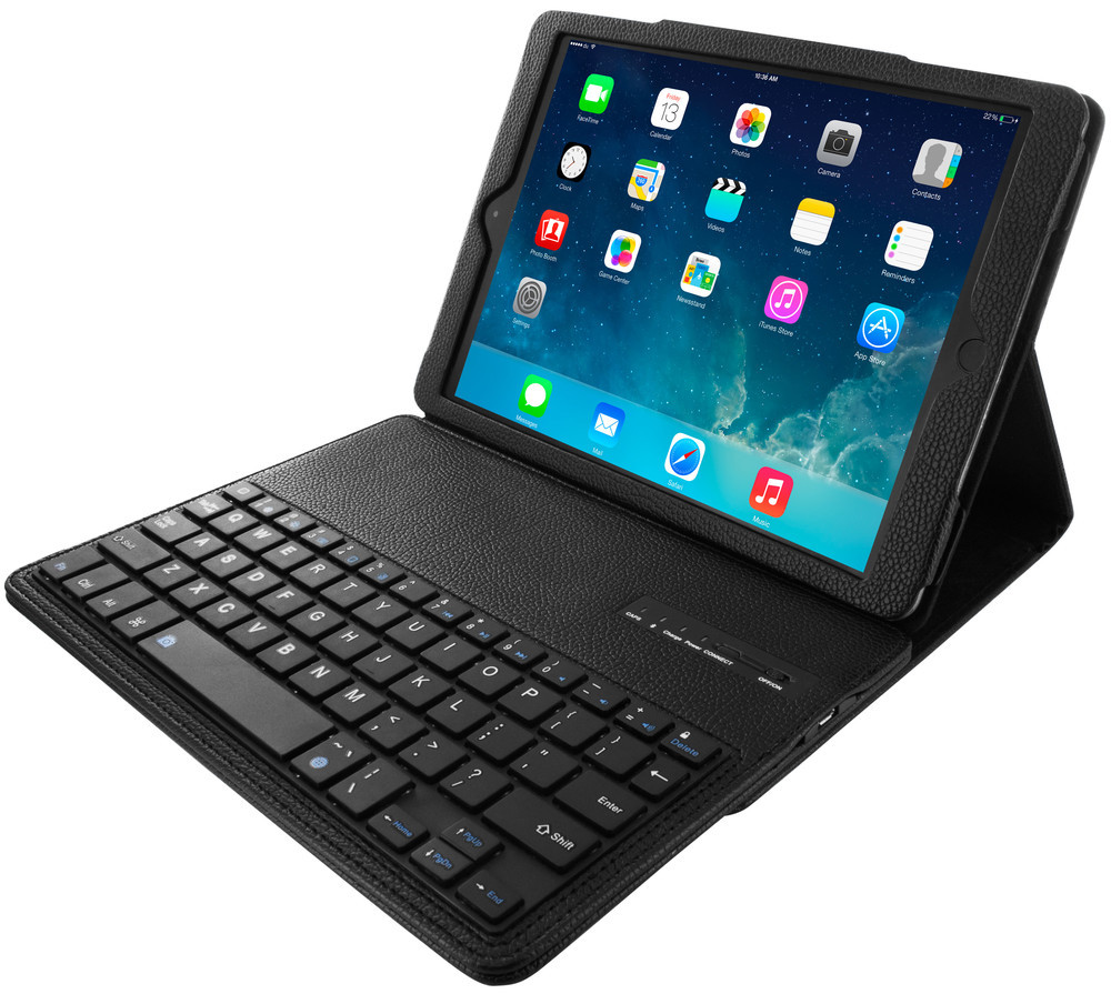 Mobiparts - Case con tastiera Bluetooth per iPad Air / Air 2 - Nero