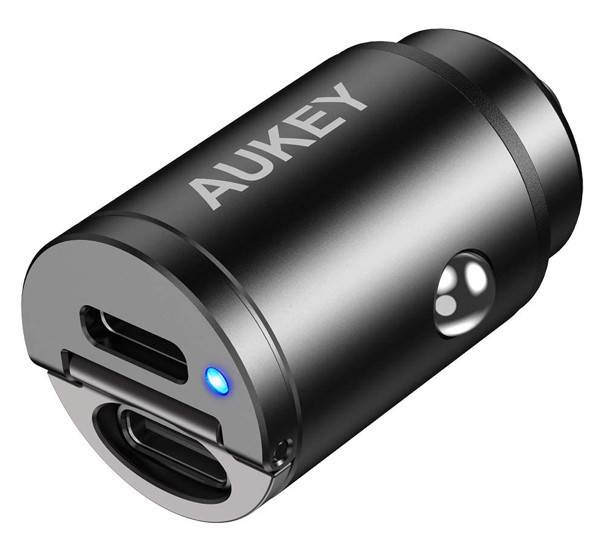 Aukey - Caricatore da auto 2 porte Power Delivery USB-C 30W 