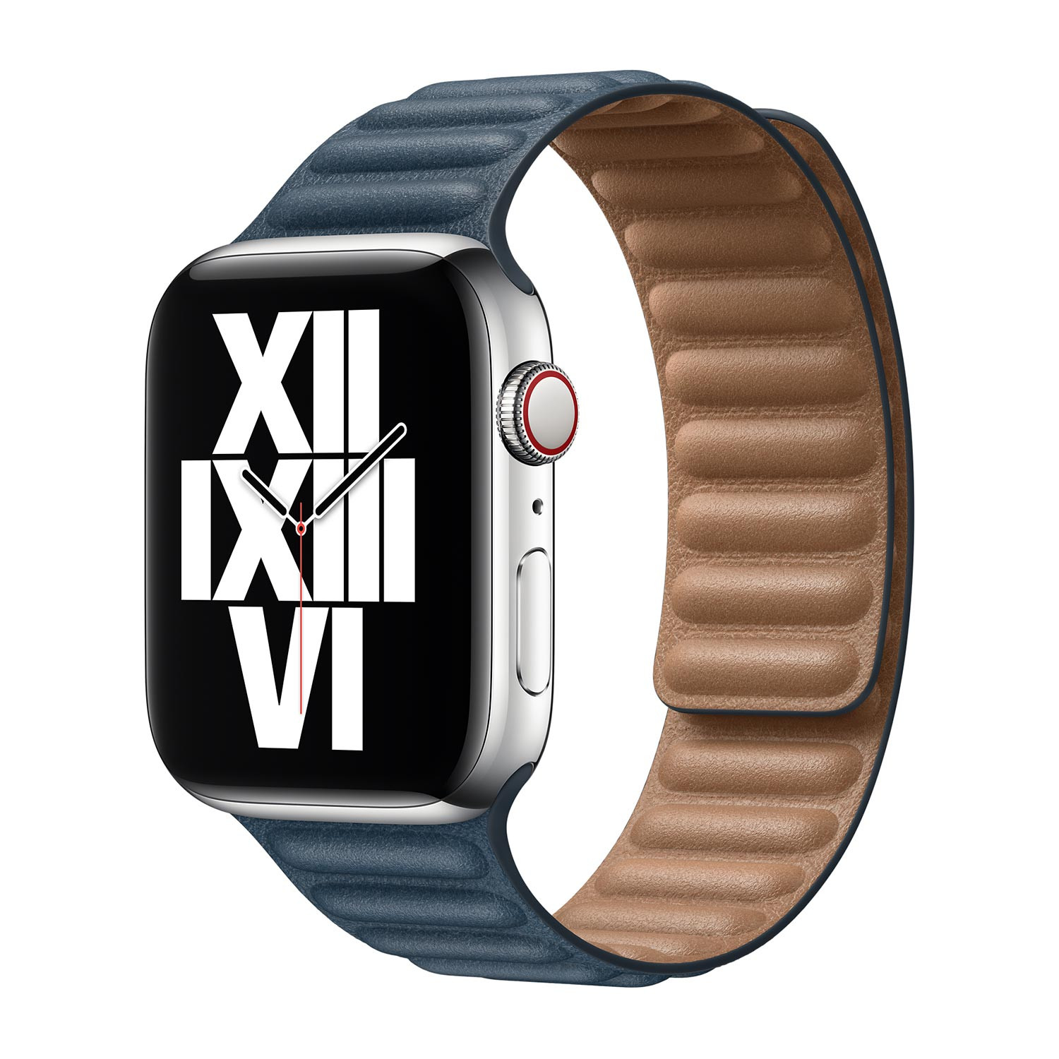 Apple Leather Link - Cinturino in pelle Apple Watch 42mm / 44mm / 45mm - Medium - Baltic Blue