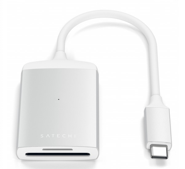 Satechi - Lettore Schede Micro/SD UHS-II in Alluminio - USB-C - Argento