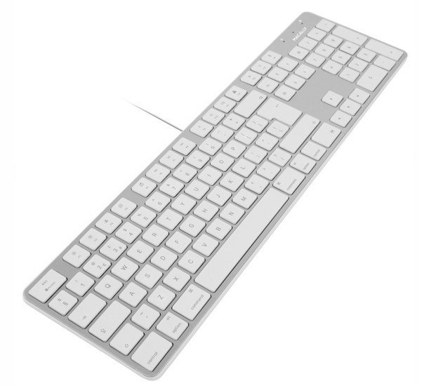 Macally Slim USB Toetsenbord FR wit/aluminium 