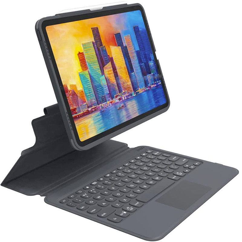 Zagg - Case con tastiera e trackpad Pro Keys Wireless Keyboard Pad Pro 11" (2018/2020/2021/2022) / iPad Air (2020) - Grigio
