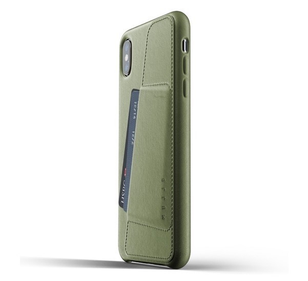 Mujjo - Cover portacarte in pelle per iPhone XS Max - Verde
