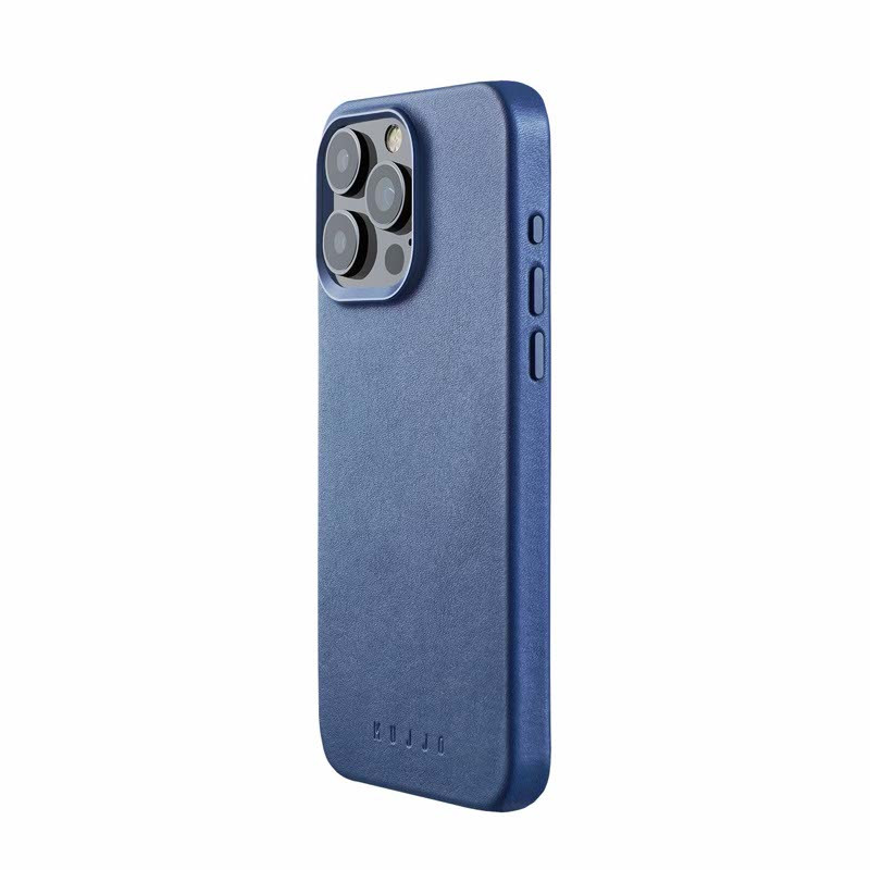 Mujjo - Cover Impact Case con MagSafe per iPhone 15 Pro Max - Blu