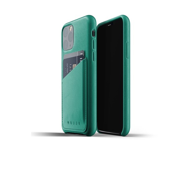 Mujjo Leather Wallet Case iPhone 11 Pro groen