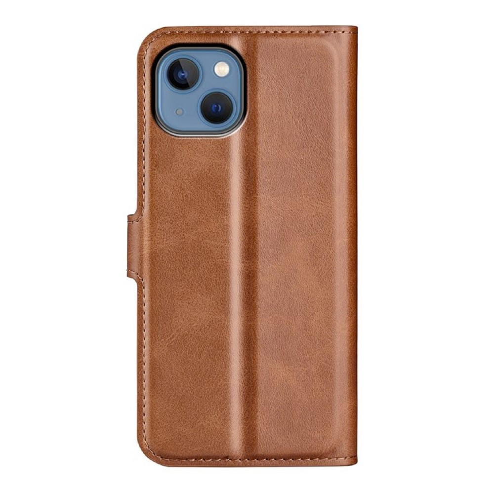 Casecentive - Cover a portafoglio in pelle per iPhone 14 - Marrone
