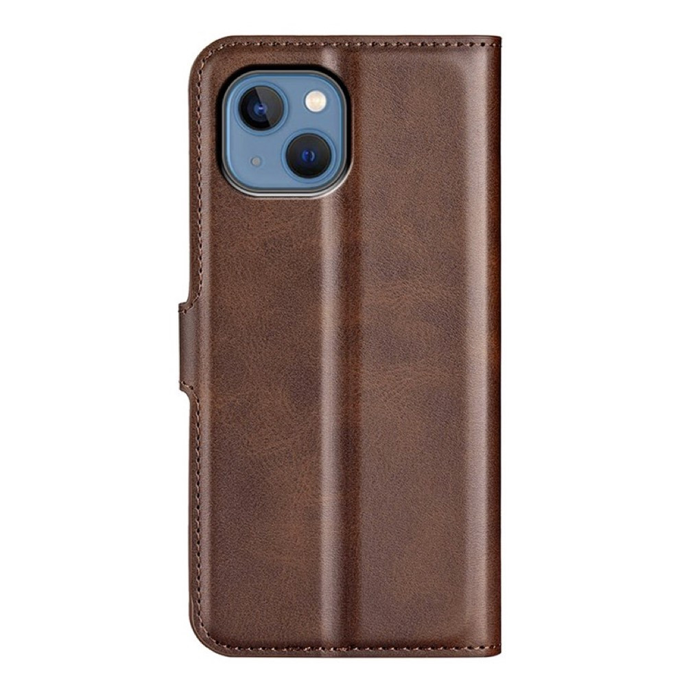 Casecentive - Cover a portafoglio in pelle per iPhone 14 Pro - Marrone scuro