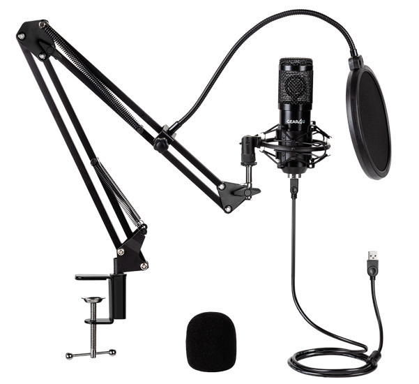 Gear4U - Microfono per streaming con supporto regolabile