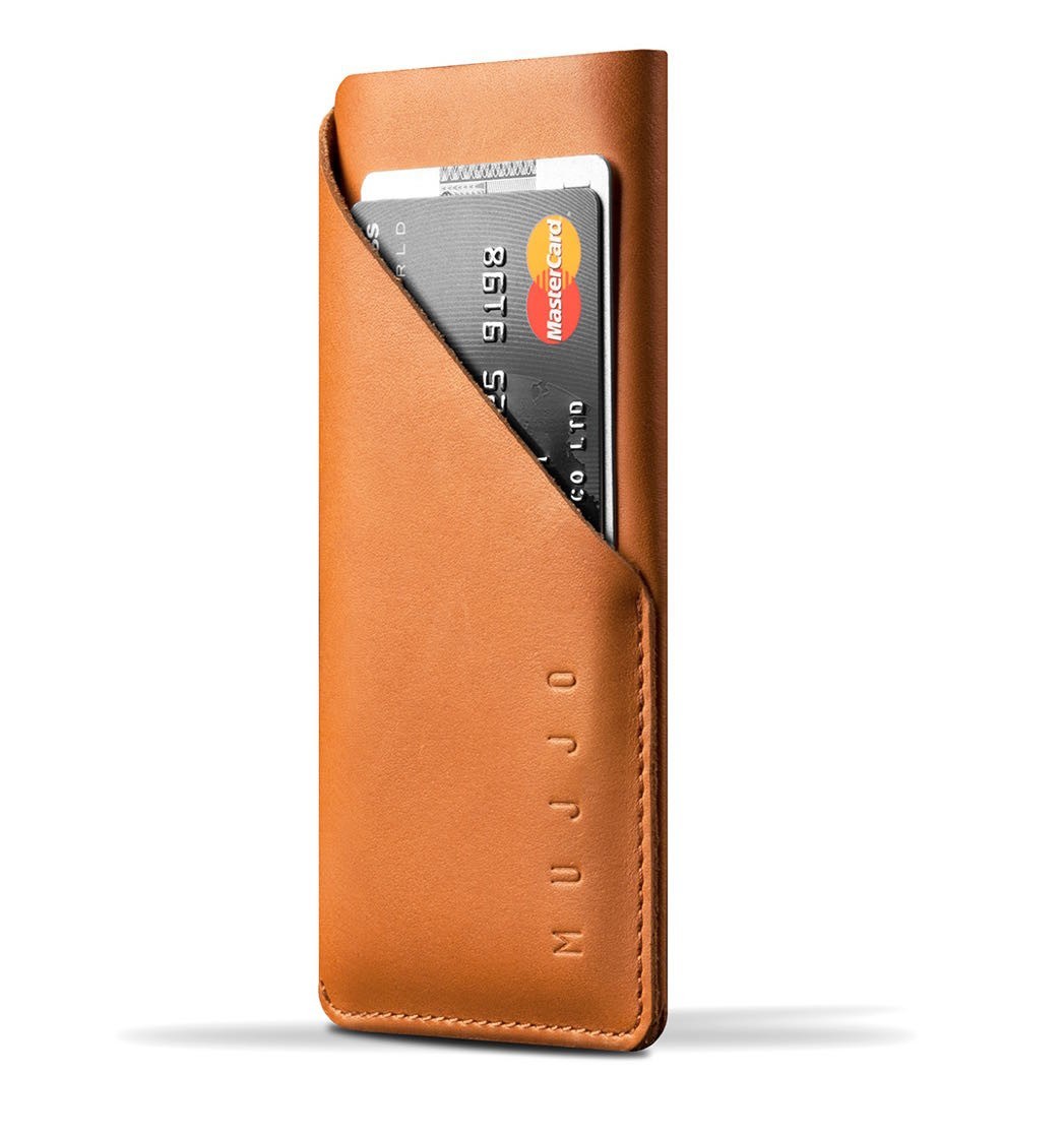 Mujjo wallet leren sleeve iPhone X / XS bruin