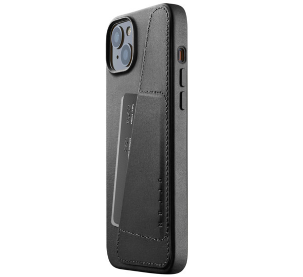Mujjo Leather Wallet Case iPhone 14 / 15 Plus black