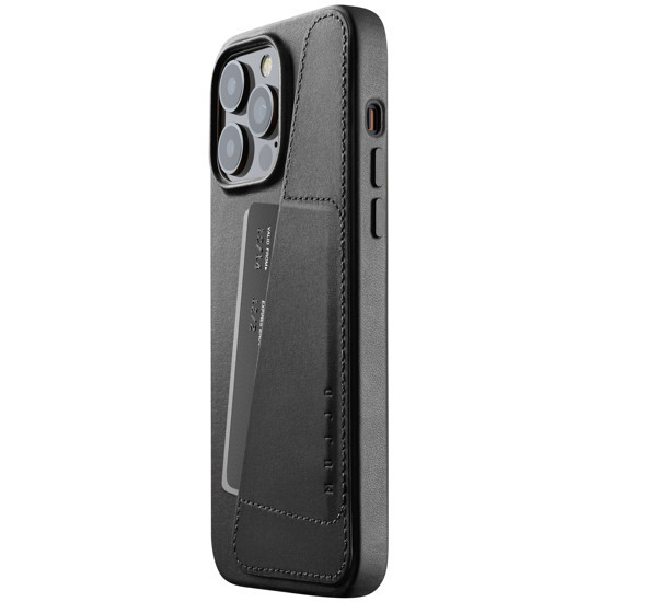 Mujjo Leather Wallet Case iPhone 14 Pro Max black