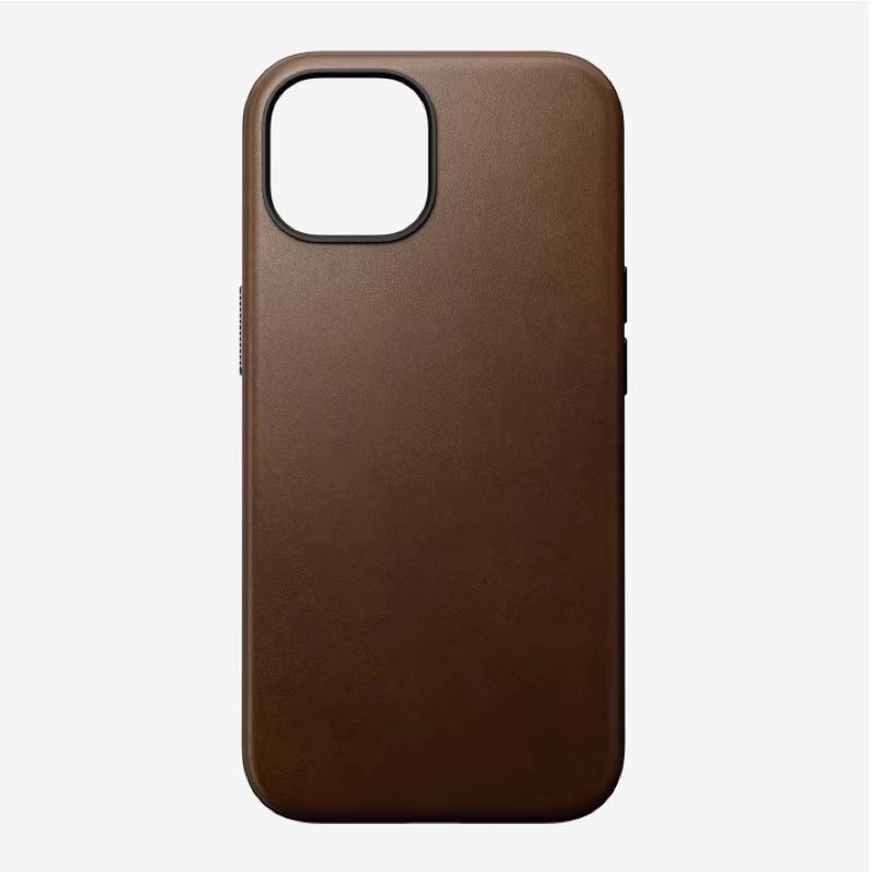 Nomad - Cover in pelle Modern Leather Magsafe per iPhone 15 - Marrone