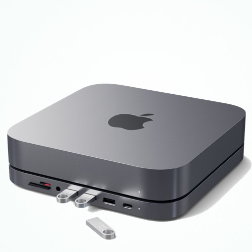 Satechi - Supporto & Hub Multiporta per Mac Mini - USB-C - Grigio scuro