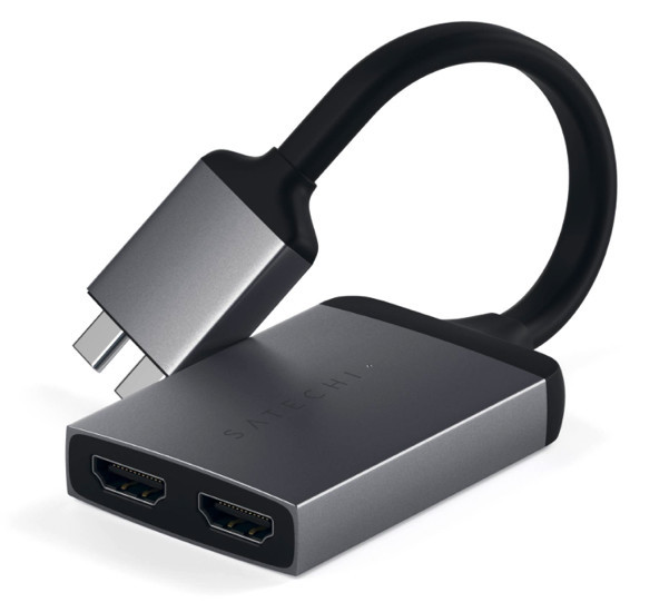 Satechi - Adattatore Dual HDMI - USB-C - Grigio scuro