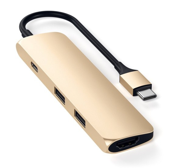 Satechi - Hub USB-C Passthrough con HDMI - Oro