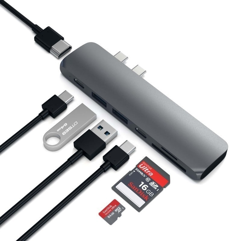 Satechi - Adattatore Multiporta Pro - USB-C - Grigio scuro