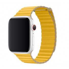 Apple Loop - Cinturino a maglie in pelle per Apple Watch - 42mm / 44mm - Meyer Lemon