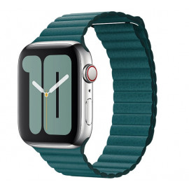 Apple Loop - Cinturino a maglie in pelle per Apple Watch - 42mm / 44mm / 45mm / 49mm - Peacock