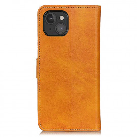 Casecentive - Cover a portafoglio in pelle con chiusura a scatto per iPhone 13 Mini - Marrone