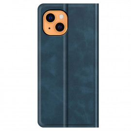 Casecentive - Cover a portafoglio in pelle con chiusura a scatto per iPhone 13 Mini - Blu