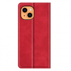 Casecentive - Cover a portafoglio in pelle con chiusura a scatto per iPhone 13 - Rosso