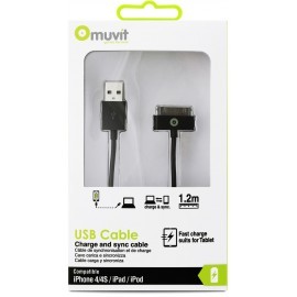 Muvit Charge & Sync cable 30-pin 1.2 m Black