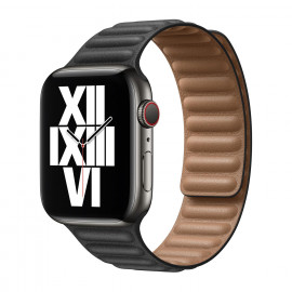 Apple Leather Link - Cinturino in pelle Apple Watch 42mm / 44mm / 45mm - M/L - Black