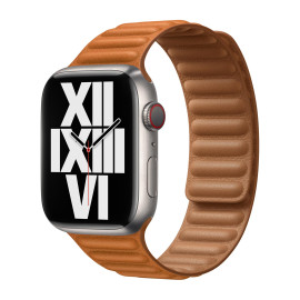 Apple Leather Link - Cinturino in pelle Apple Watch 38mm / 40mm / 41mm - M/L - Golden Brown