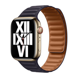 Apple Leather Link - Cinturino in pelle Apple Watch 42mm / 44mm / 45mm / 49mm - S/M - Ink