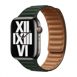 Apple Leather Link - Cinturino in pelle Apple Watch - 38mm / 40mm / 41mm - S/M - Sequoia Green