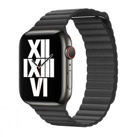 Apple Loop - Cinturino a maglie in pelle per Apple Watch 42mm / 44mm / 45mm / 49mm - Large - Black