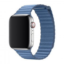 Apple Loop - Cinturino a maglie in pelle per Apple Watch - 42mm / 44mm / 45mm / 49mm - Cornflower