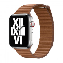 Apple Loop - Cinturino a maglie in pelle per Apple Watch 42mm / 44mm / 45mm / 49mm - Medium - Saddle Brown