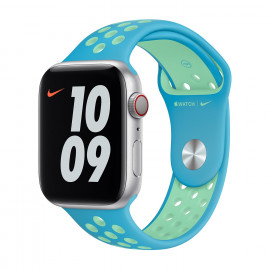 Apple Nike Sport Band - Cinturino per Apple Watch 42mm / 44mm / 45mm / 49mm - Chlorine Blue / Green Glow