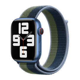 Apple Sport Loop - Cinturino per Apple Watch 42mm / 44mm / 45mm / 49mm - Abyss Blue / Moss Green