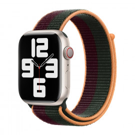 Apple Sport Loop - Cinturino per Apple Watch 42mm / 44mm / 45mm / 49mm - Dark Cherry / Forest Green