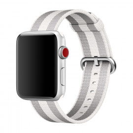 Apple Woven Nylon - Cinturino per Apple Watch 42mm / 44mm / 45mm / 49mm - White Stripe