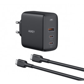 Aukey - Caricatore veloce 3 Port Power Delivery (PD) 90W con cavo USB-C