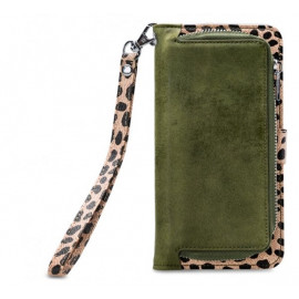 Mobilize 2in1 Gelly Wallet Zipper Case Samsung Galaxy A70 olijf/leopard