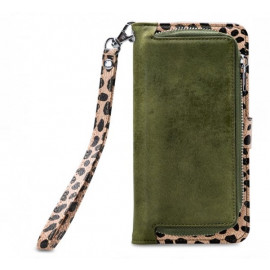 Mobilize 2in1 Gelly Wallet Zipper Case iPhone 6(S) / 7 / 8 / SE 2020 olijf/leopard