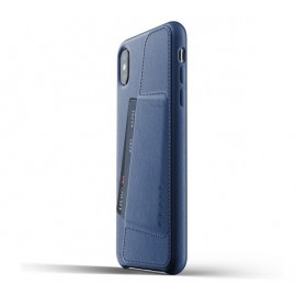 Mujjo - Cover portacarte in pelle per iPhone XS Max - Blu